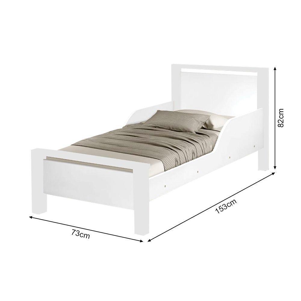 Mini Cama Infantil Branca Com Colchão 148X68X10 Cm Branco - 3