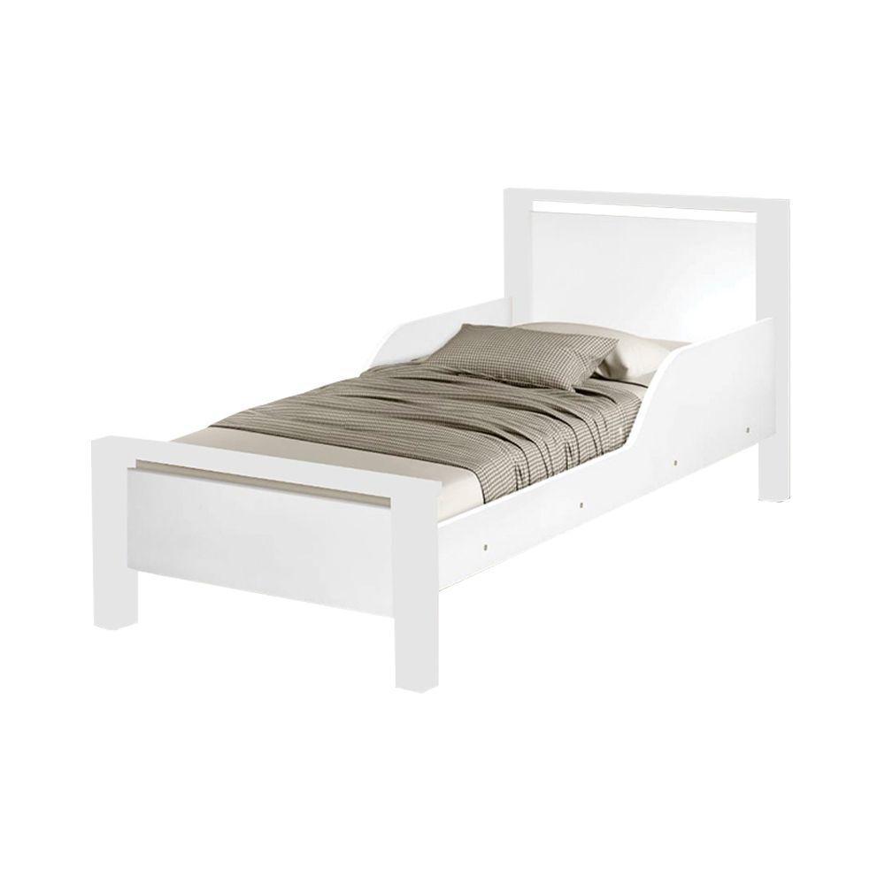 Mini Cama Infantil Branca Com Colchão 148X68X10 Cm Branco - 5