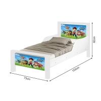 Mini Cama Infantil Cães Adesivada Com Colchão Branco - 3