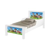 Mini Cama Infantil Cães Adesivada Com Colchão Branco - 5