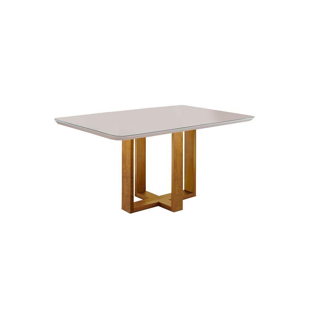 Conjunto Sala De Jantar 4 Lugares Mesa Com Tampo Em Vidro E Cadeiras Veludo Móveis off-white - 6