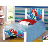 Cama Solteiro Infantil Sereia Adesivada Com Colchão Branco - 1