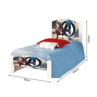 Cama Solteiro Infantil Super Herói Colchão Branco
