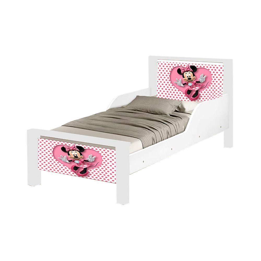 Mini Cama Infantil Minie Adesivada Com Colchão Branco - 2