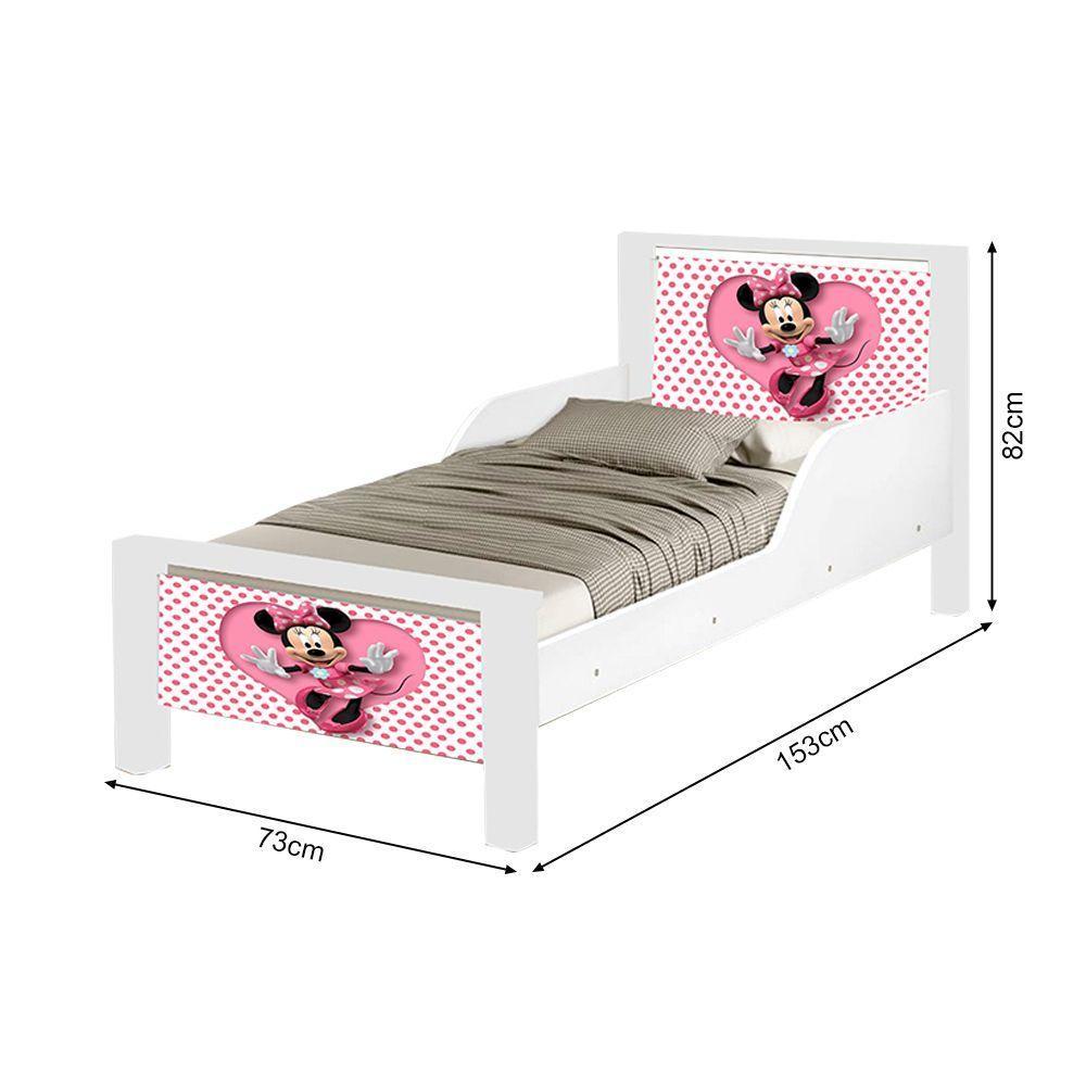 Mini Cama Infantil Minie Adesivada Com Colchão Branco - 4