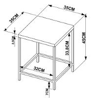Kit 2 Banquetas Baixas Estilo Industrial Steel Quadra Vermont Base Preta - Artesano
