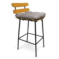 Kit 04 Banquetas Costela Suede Grafite Base Metal - 10