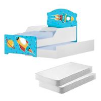Mini Cama Infantil Com Auxiliar Pop Foguete Com Colchões - 1