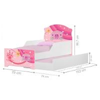 Mini Cama Infantil Com Auxiliar Carruagem Rosa Com Colchões - 3