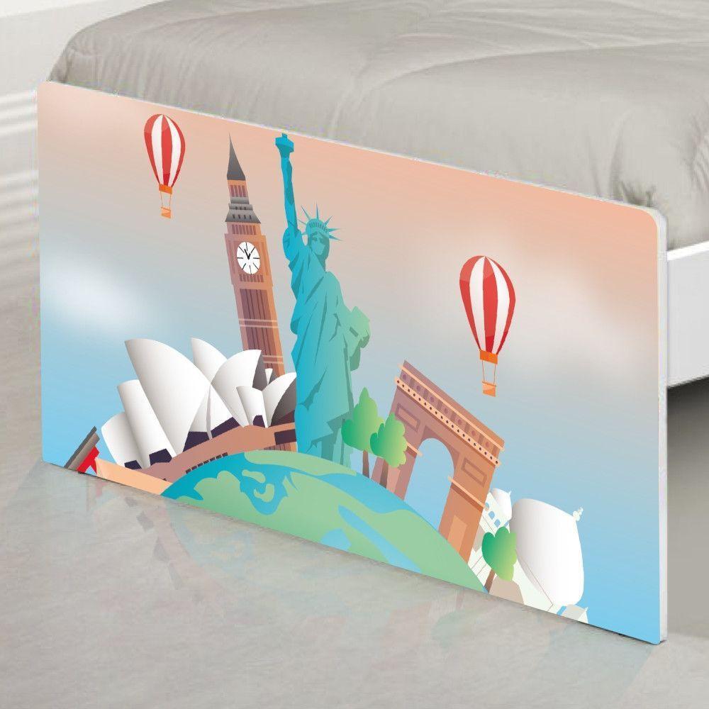 Cama Solteiro Adesivada Volta Ao Mundo - 2