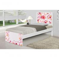 Cama Solteiro Adesivada Rosas Com Colchão - 1