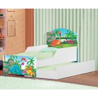 Mini Cama Infantil Com Auxiliar Dinos Amigos Com Colchões - 2