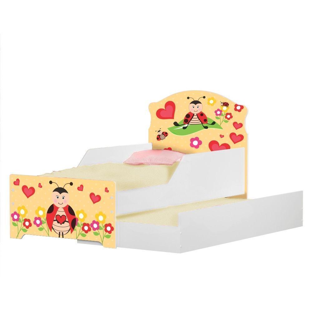 Mini Cama Infantil Com Auxiliar Menina Joaninha Com Colchões - 3