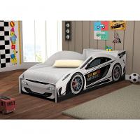 Cama Carro Com Baú Infantil Branco Com Colchão - 1