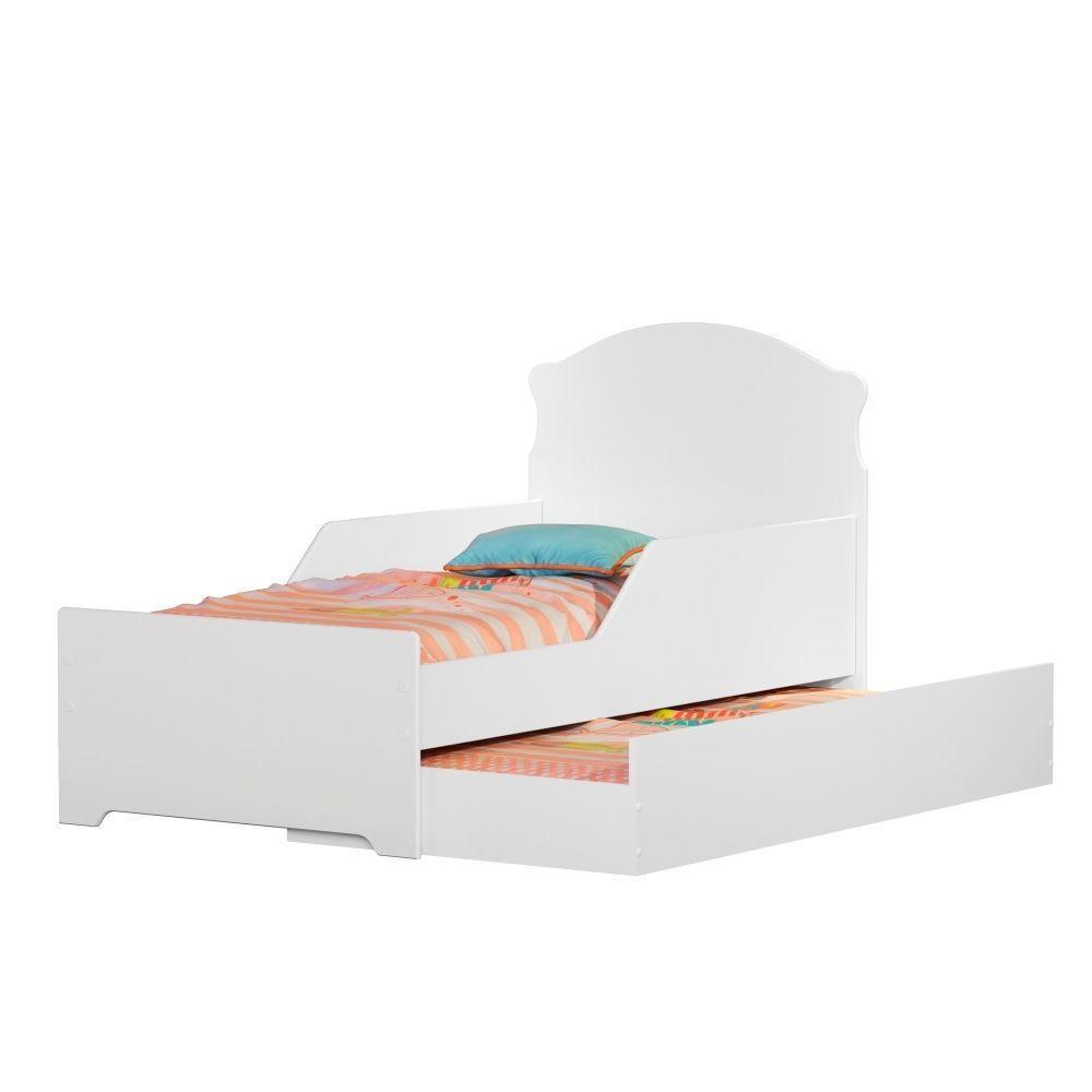 Mini Cama Infantil Com Auxiliar Branco Deluxe Com Colchões - 3