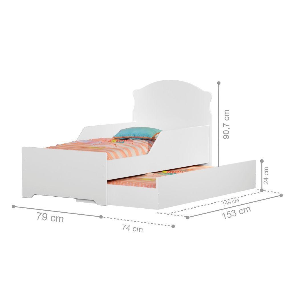 Mini Cama Infantil Com Auxiliar Branco Deluxe Com Colchões - 4