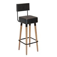 Kit 02 Banquetas Alta Corano Preto Pés Palito - 5