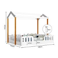 Cama Infantil Com Colchão Casal Casinha Segura Montessoriana Ágatha Branco/Mel + Luminária Branco - 3