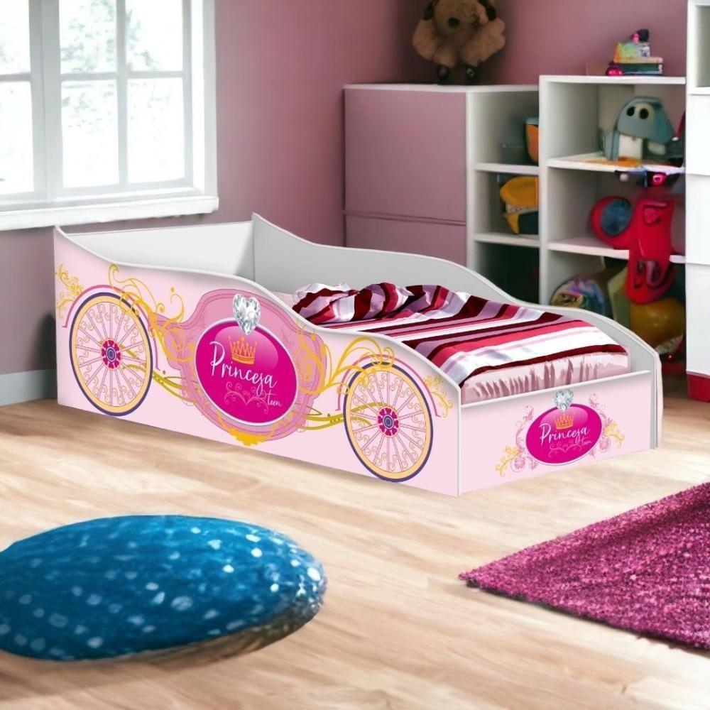 Cama Racer Rosa Com Colchão Gabrielli - 1