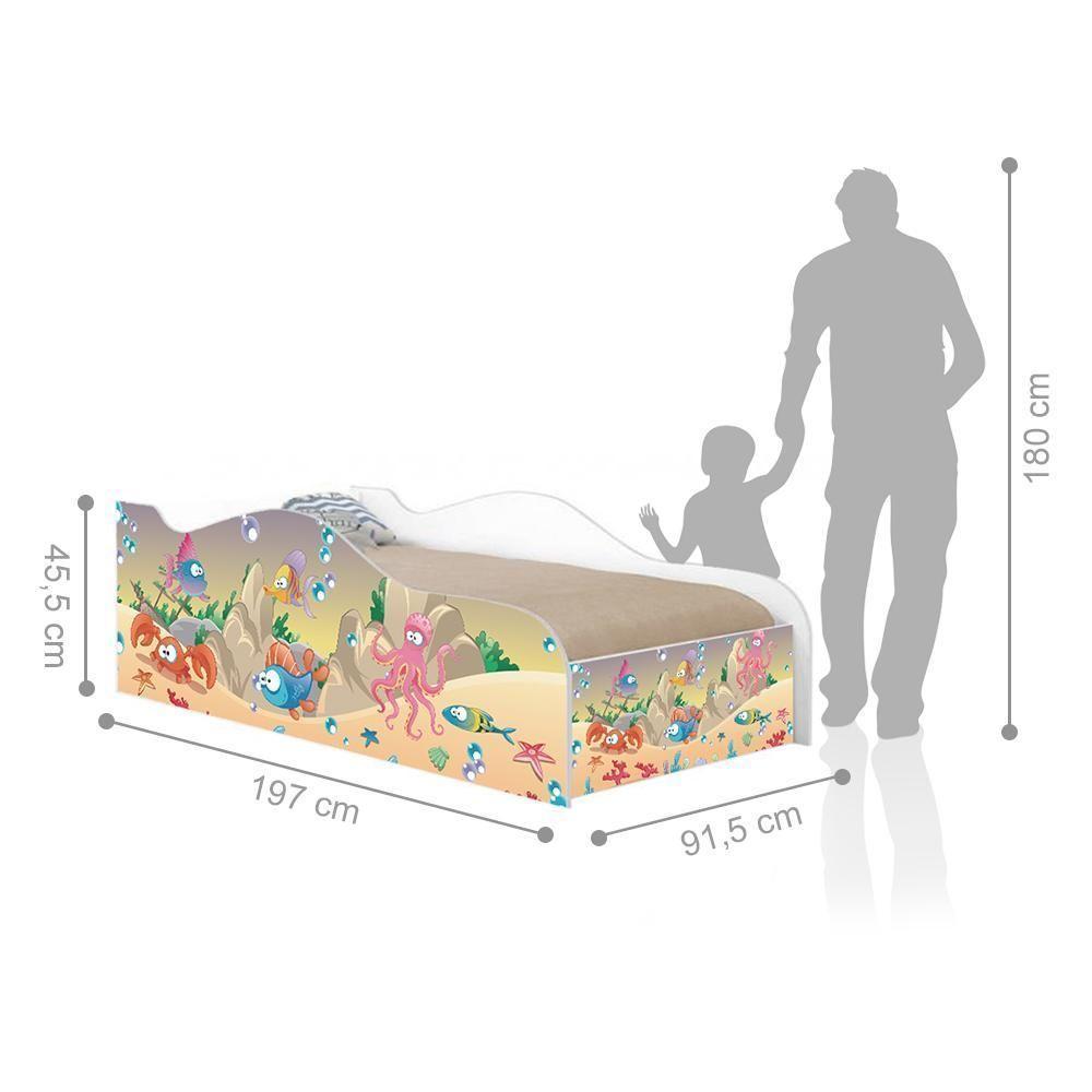 Cama Fun Fundo Do Mar Feliz Solteiro Com Colchão - 5