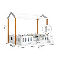 Cama Infantil Com Colchão Casal ágatha Branca/amêndoa Com Escorregador E Voal Branco Divaloto Branco - 3