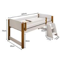 Cama Solteiro Naty Com Nichos Branco/amêndoa - Cor: Branco - 3