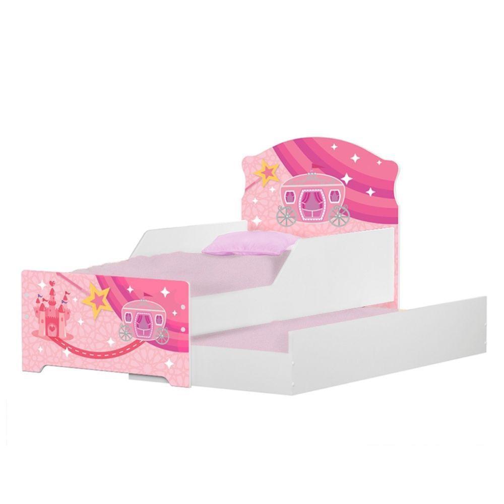 Mini Cama Infantil Com Auxiliar Pop Carruagem Rosa - 4