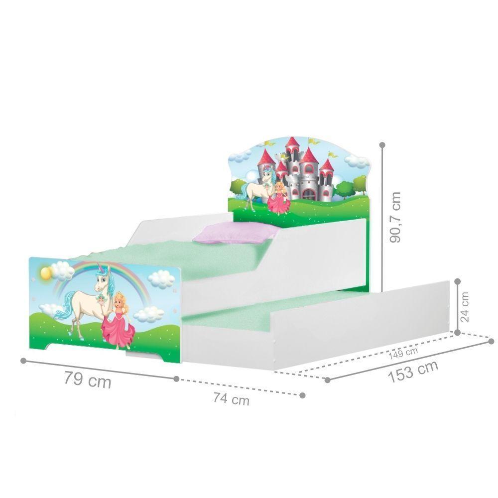 Mini Cama Infantil Com Auxiliar Reino Princesa Com Colchões - 3