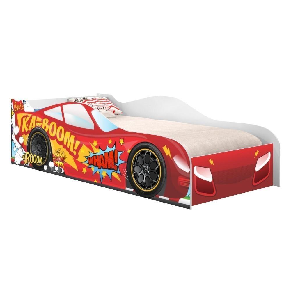 Cama Carro Kaboom Vermelho Solteiro Com Colchão - 3