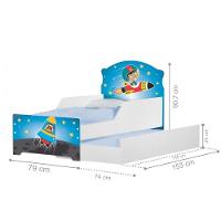 Mini Cama Infantil Com Auxiliar No Espaço Com Colchões - 3