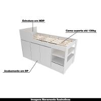 Cama Infantil Juvenil Multifuncional Cm8021 Mdp Branco G69 - Gran Belo - 7