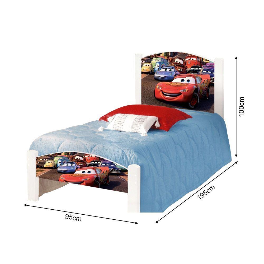 Cama Solteiro Infantil Carro Colchão Branco - 4