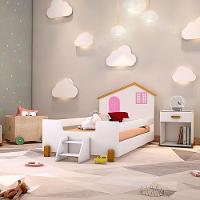 Cama Infantil Solteiro Belissima Rosa - Branca E Mel - Cor: Branco - 1