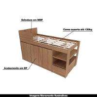 Cama Infantil Juvenil Multifuncional Cm8021 Mdp Amêndoa G69 - Gran Belo - 6
