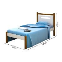 Cama De Solteiro Design Eloa Branco Com Amêndoa Acompanha Luminária Led - Branco