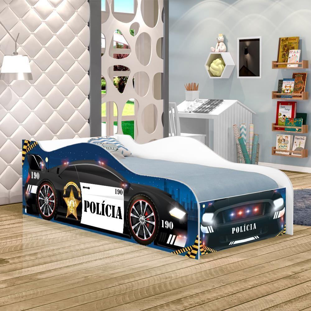 Cama Carro Polícia Kids Infantil Com Colchão - 1