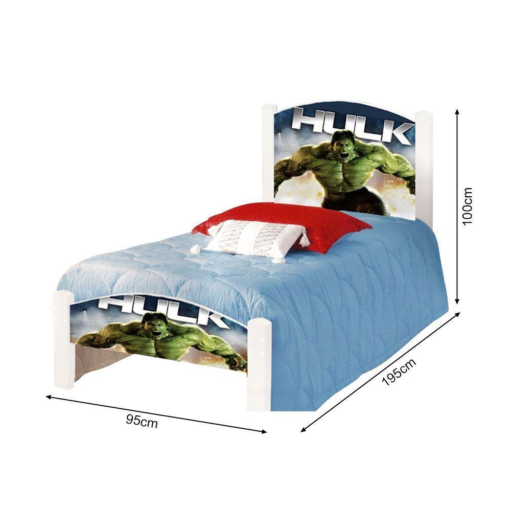 Cama Solteiro Infantil Herói Verde Colchão Branco - 4