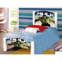 Cama Solteiro Infantil Herói Verde Colchão Branco - 1