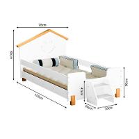 Cama Infantil Com Colchão Juvenil Alegra Branca E Amêndoa + Luminária Led - Branco - 3