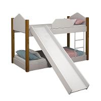 Beliche Infantil Com Escorregador Juvenil Luiza Branco E Amêndoa + Luminária Led Branco - 3