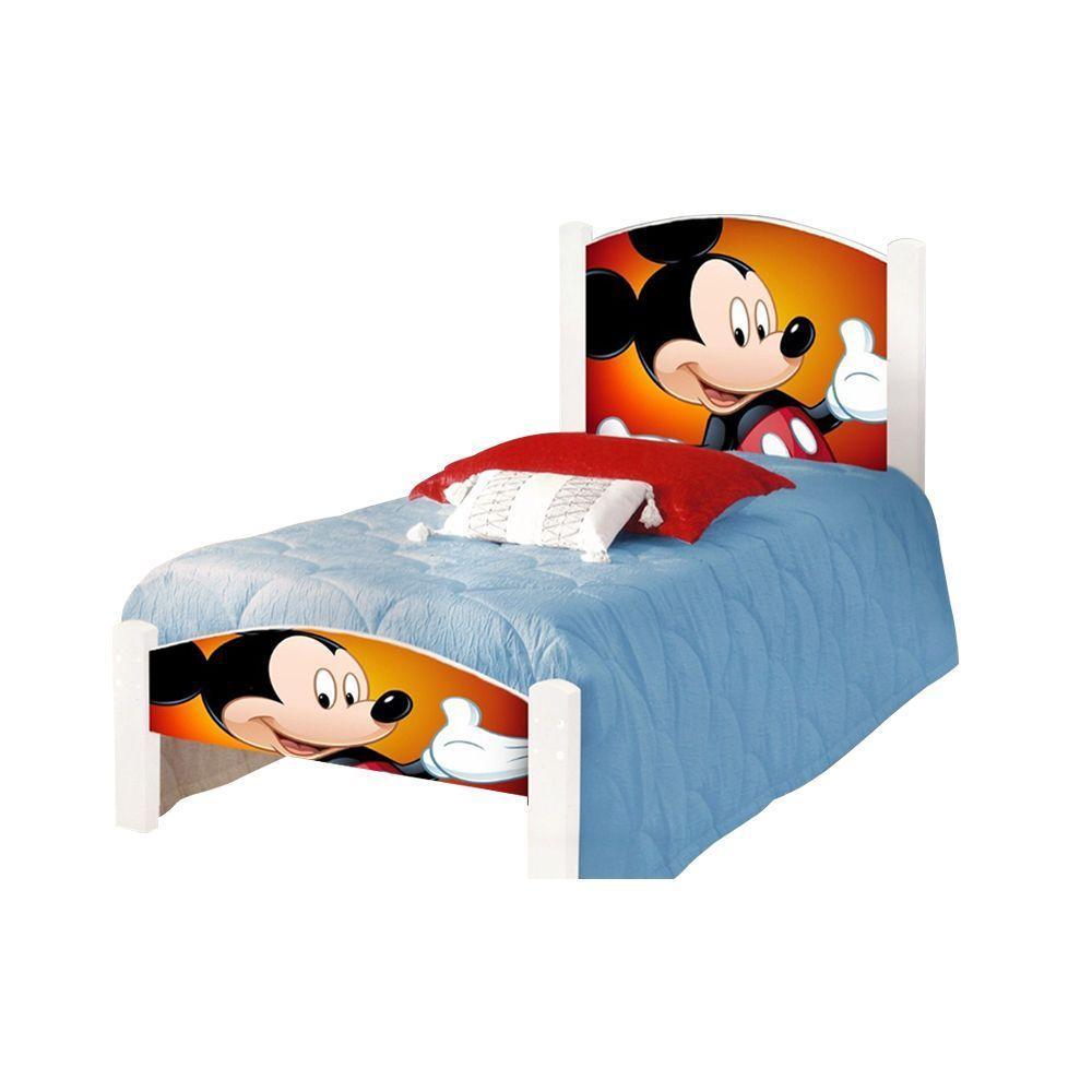 Cama Solteiro Infantil Mouse Adesivada Com Colchão Branco - 5