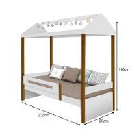Cama Infantil Montessoriana Sara Com Led Branco/Amêndoa - Divaloto - Cor: Branco - 2