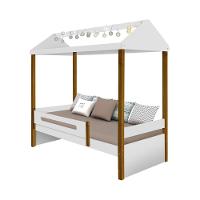 Cama Infantil Montessoriana Sara Com Led Branco/Amêndoa - Divaloto - Cor: Branco - 3