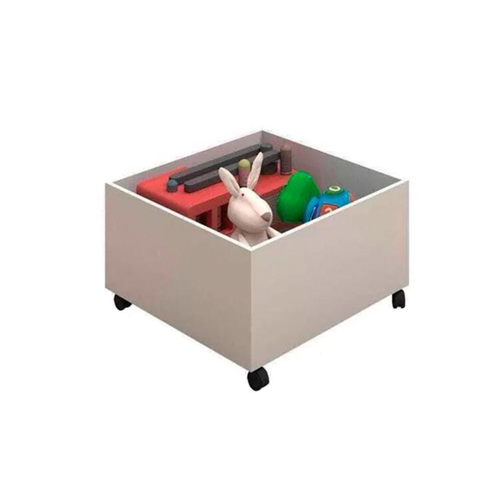 Cama Solteiro Naty Com Nichos Branco/Amêndoa - Divaloto - Cor: Branco - 4