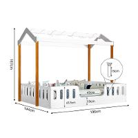 Cama Infantil Criança Montessoriana Ágatha Casal Com Led Branco/Amêndoa - Divaloto - 2