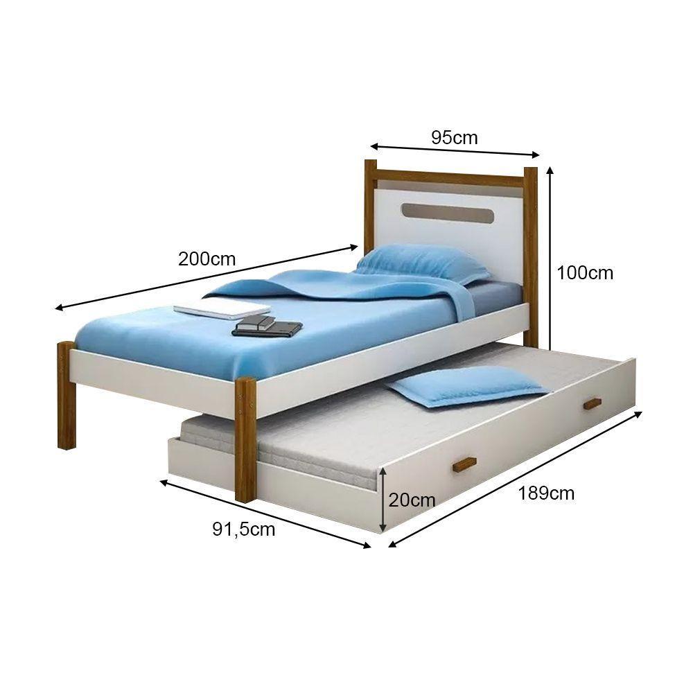 Cama Infantil Eloa C/ Cama Auxiliar Branco/amêndoa Branco - 2