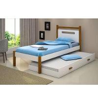 Cama Infantil Eloa C/ Cama Auxiliar Branco/amêndoa Branco - 1