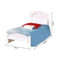 Cama Solteiro Infantil Nuvem Rosa Colchão Branco