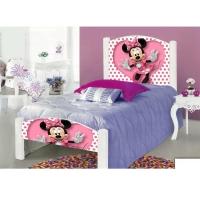 Cama Solteiro Infantil Ratinha Adesivada Com Colchão Branco - 1