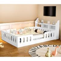 Cama Casal Design Montessoriana Helo Com Nicho Branca - Divaloto Móveis - Cor: Branco - 1